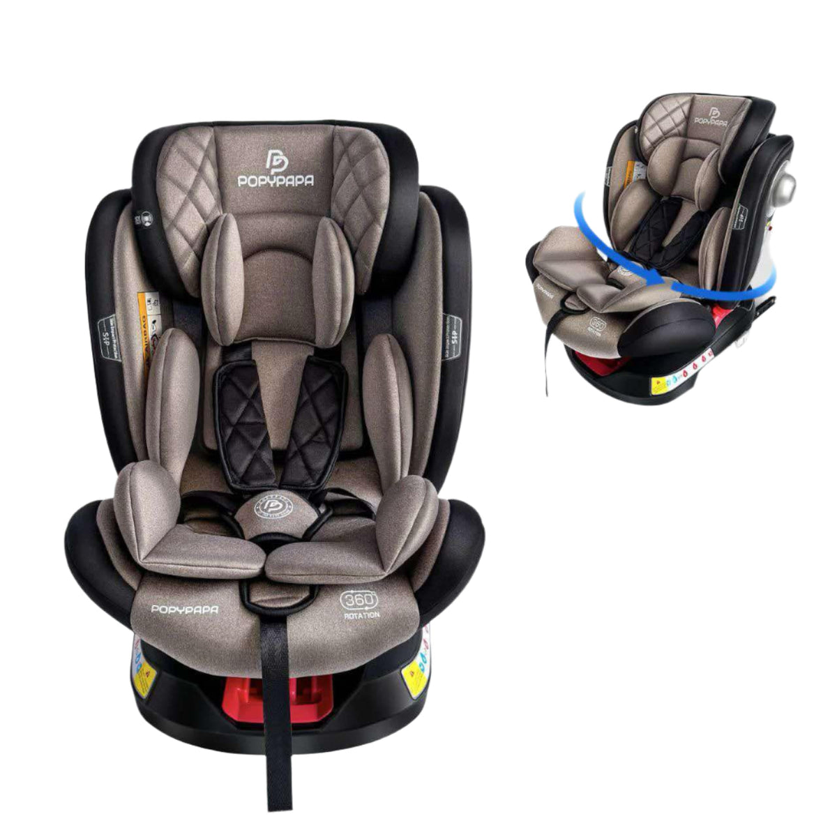 POPPYPAPA Car Seat Stage 2 & 3 Isofix 360 Degree CB836 |  كارسيت بوبي بابا مرحلة ثانية وثالثة ايزوفكس 360 درجة