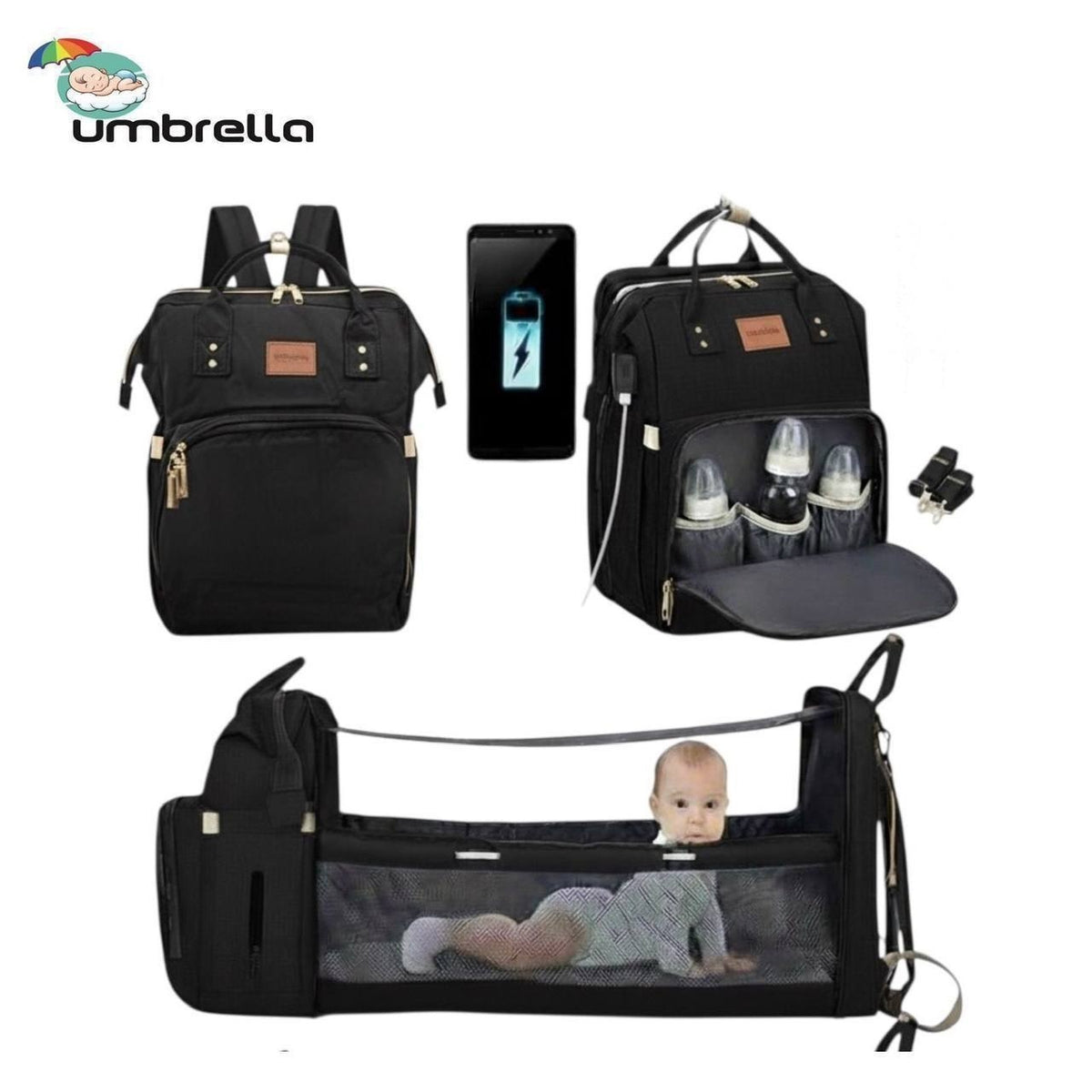 Umbrella baby bag و سرير ٢ فى ١