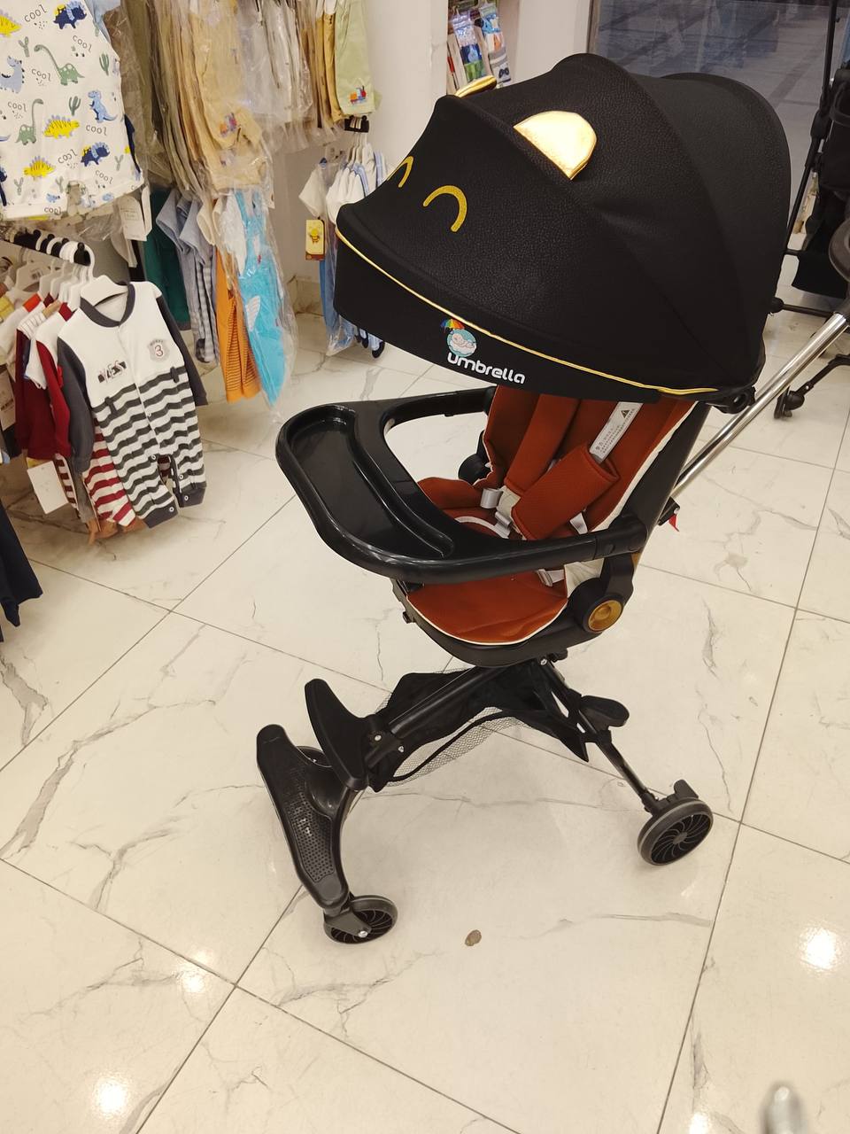 Stroller umbrella easy to use x3