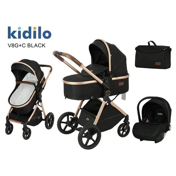 Kidilo Stroller V8G + car seat | عربة أطفال كيديلو V8G