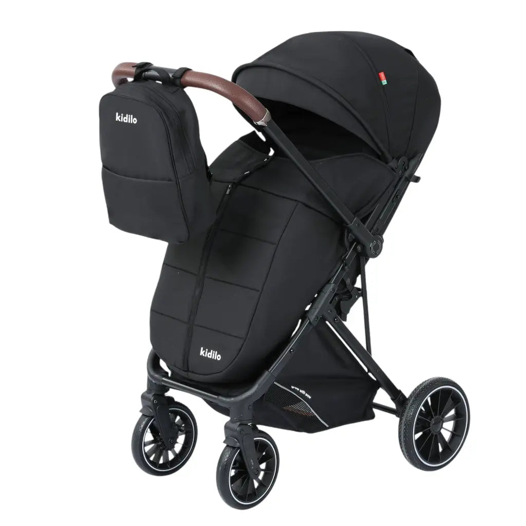 Kidilo 6530B with Mom Backpack and Cover | عربية كيديلو ذراع قلاب مع شنطة ظهر و غطاء